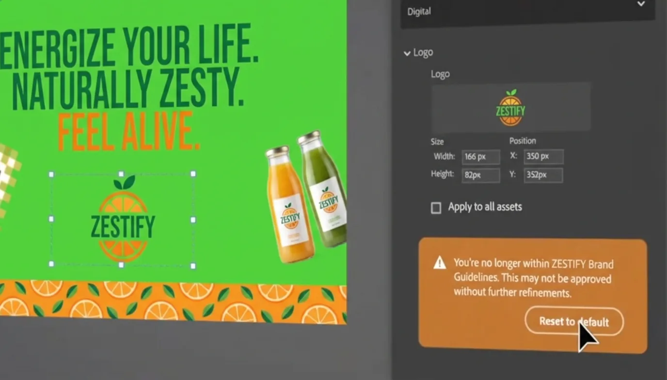 Brand guideline document showing color palette and typography